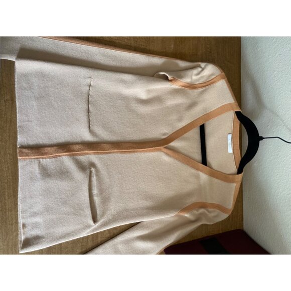 Women's Chloe Coral Pink V Neck Cashmere and Silk Cardigan With Pockets XS - Picture 2 of 7